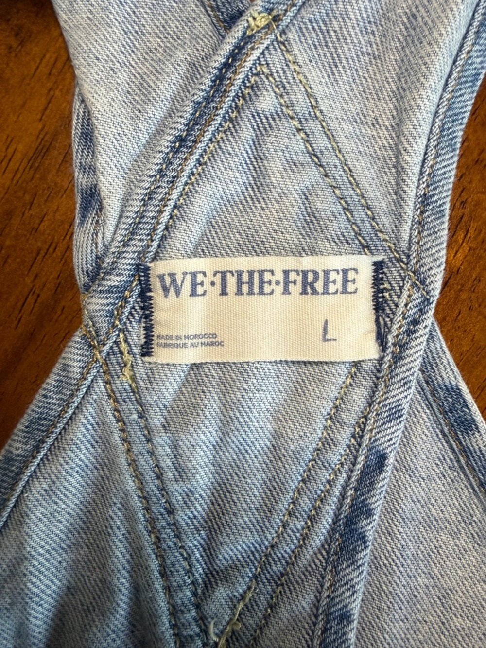 We The Free Ziggy Shortalls Light Blue Denim Overall Shorts Large - Picture 8 of 10